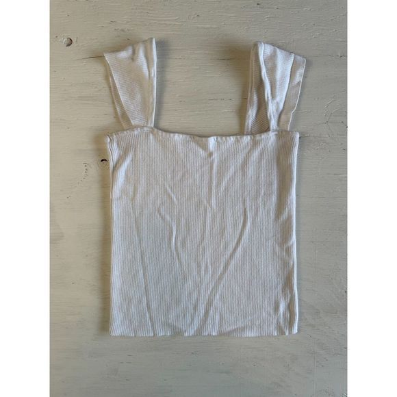 Garage Tops - White Garage Cropped Tank Top Size Medium
